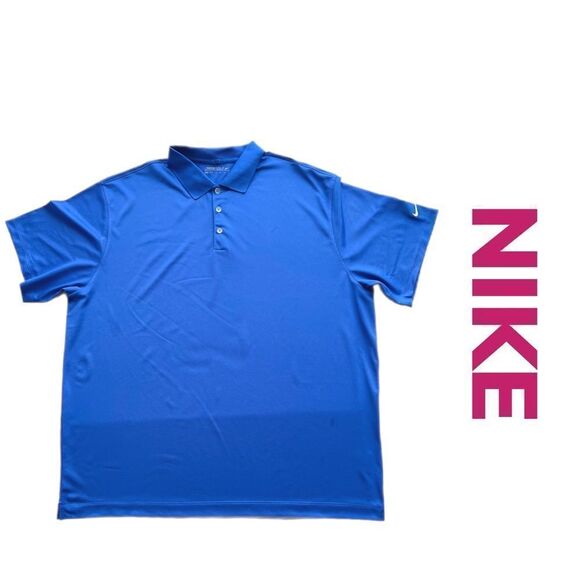 Nike Golf Polo Shirt Men's XL Blue Short Sleeve Dri-Fit Swoosh Activewear - Picture 1 of 7